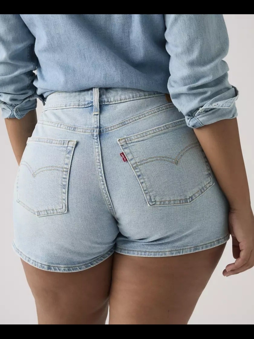 Levi's A-Line Denim Shorts Light Wash SZ 31